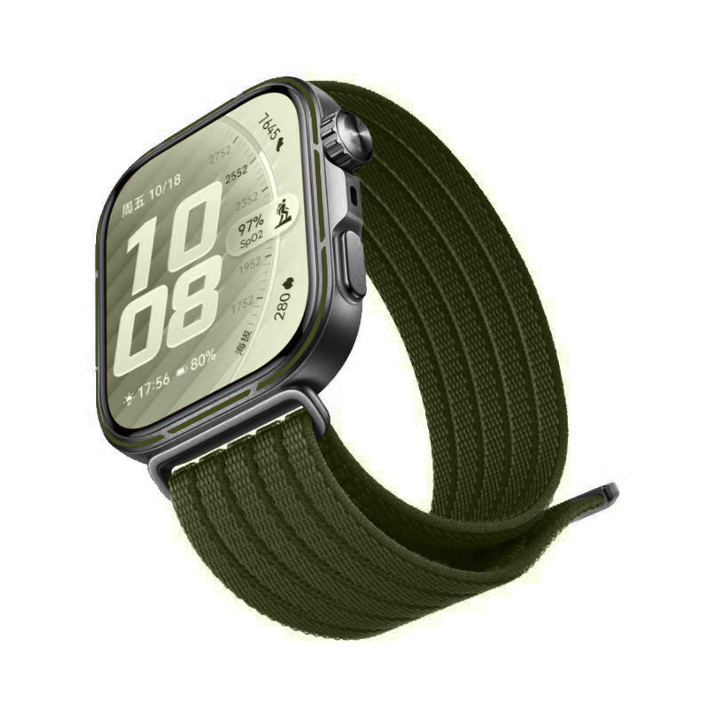 Huawei Watch Fit 5 Pro ultradunne nylon band (donkergroen)