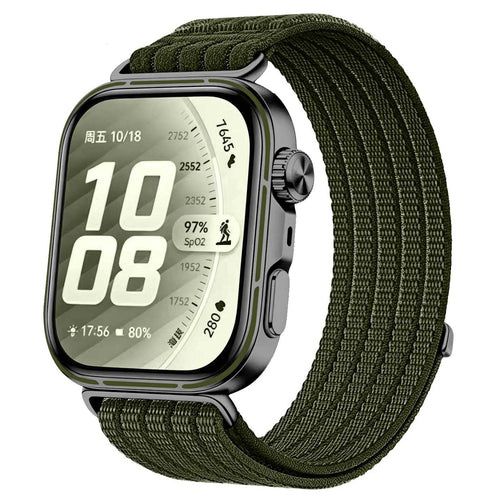 Huawei Watch Fit 5 Pro ultradunne nylon band (donkergroen)