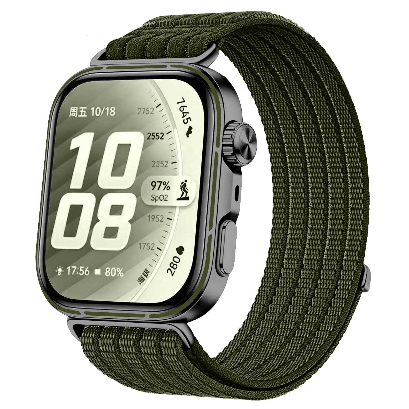 Huawei Watch Fit 5 Pro ultradunne nylon band (donkergroen)