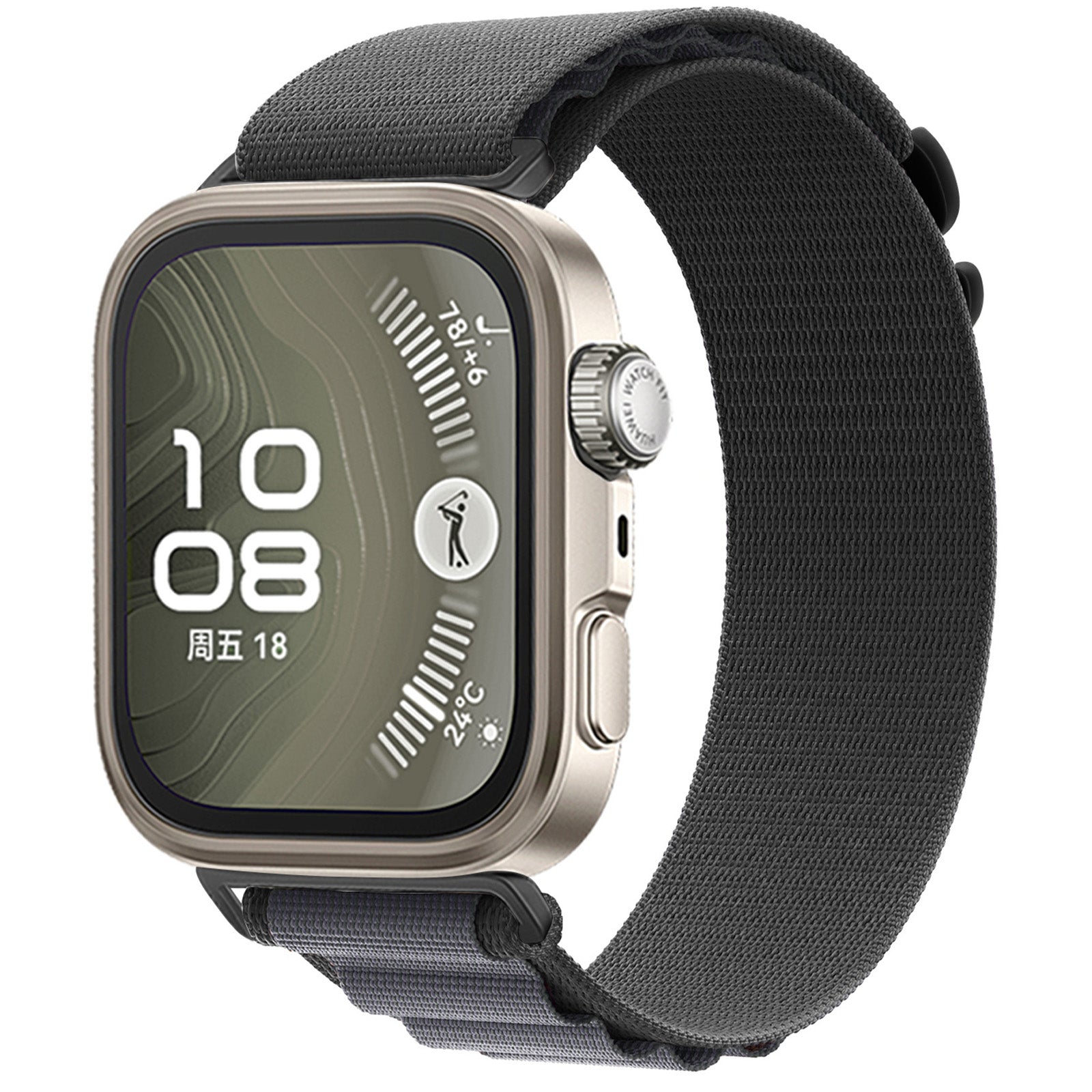 Huawei Watch Fit 5 Pro Alpine nylon bandje (donkergrijs)