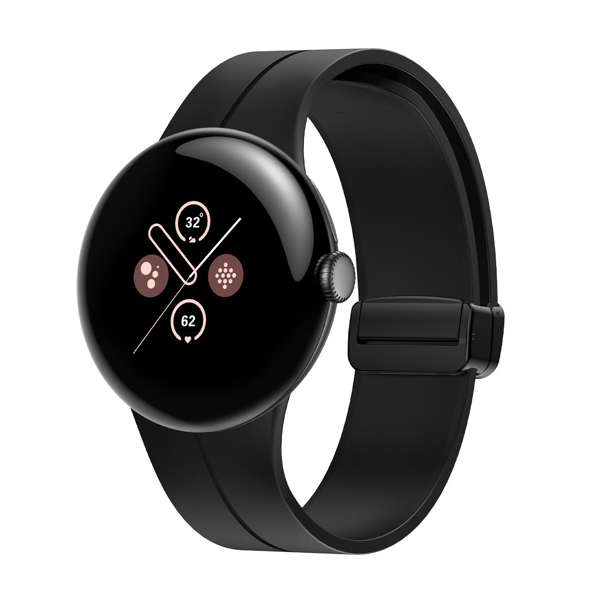 Google Pixel Watch 5 - 45mm D-Buckle Silicone Strap (Black)