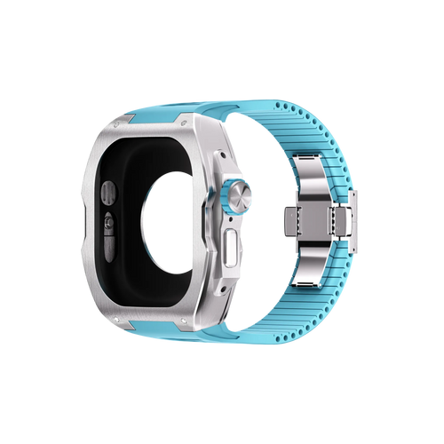 Reqior Apple Watch Ultra Case with Rubber Strap (Blue)