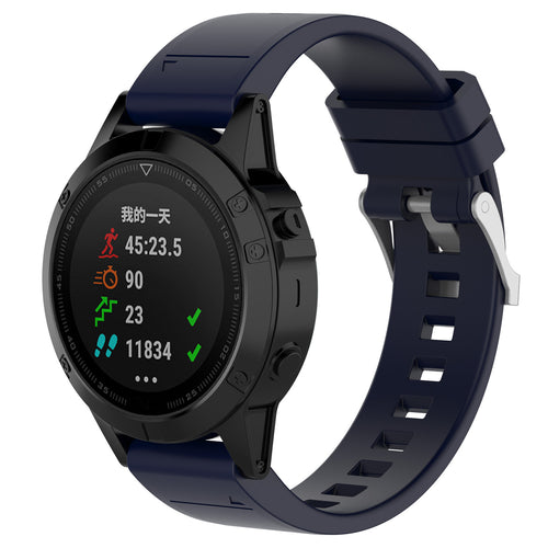 Garmin Descent Mk2S Glänzendes Silikonarmband (Dunkel Blau)