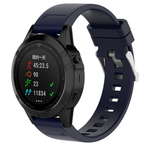 Garmin D2 Mach 2 - 47mm Glänzendes Silikonarmband (Dunkelblau)