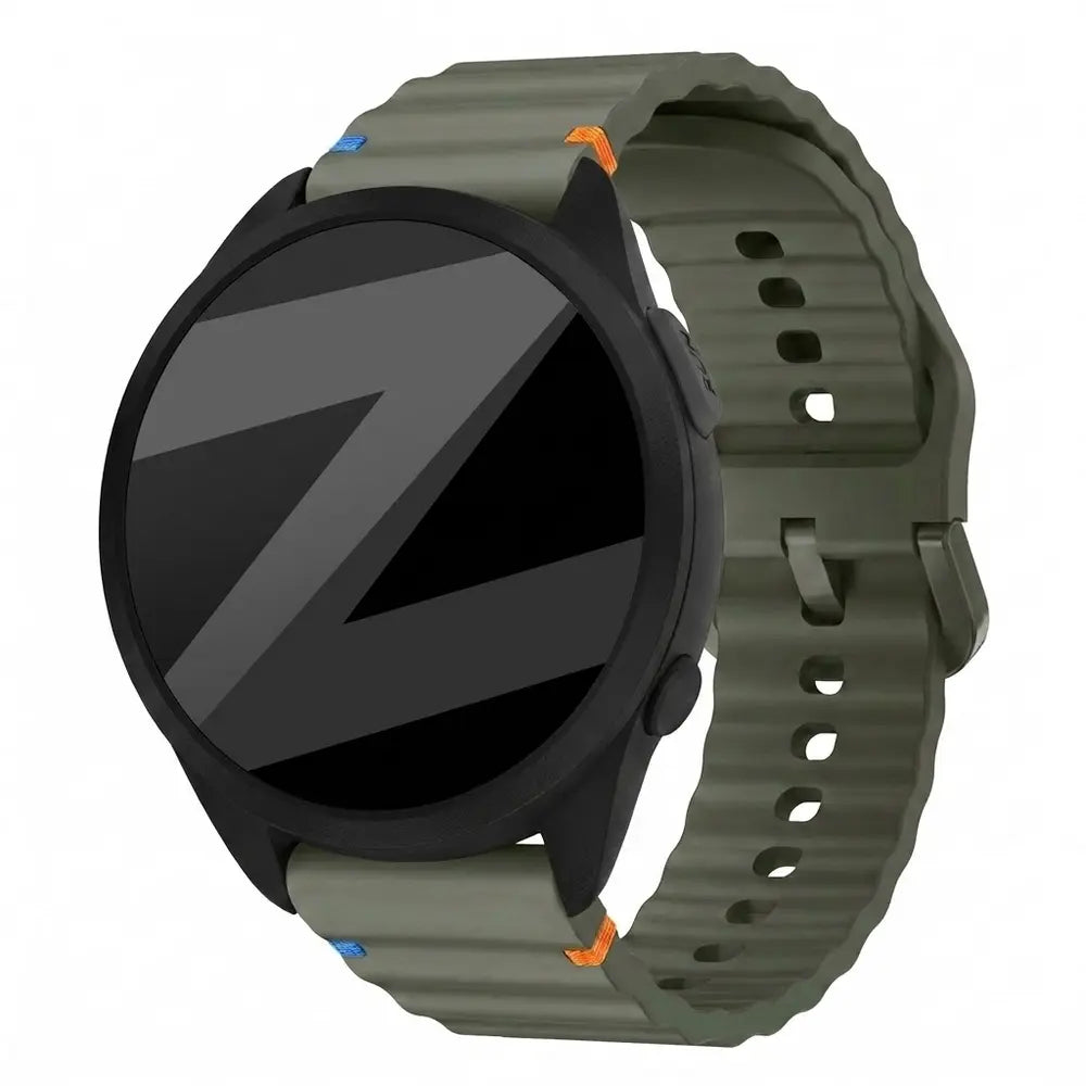 Bandz Garmin Forerunner 165 Silicone Strap 'Wave' (Army Green)