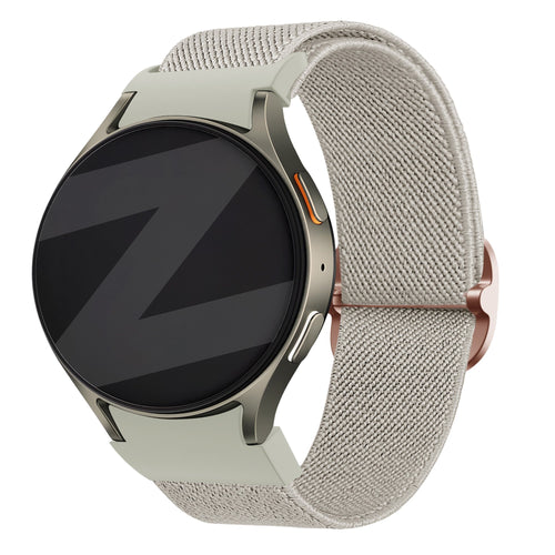 Bandz Samsung Galaxy Watch 4 Classic 42mm elastische band 'Easy fit' (beige)