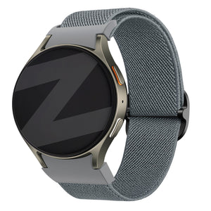 Bandz Samsung Galaxy Watch 6 Classic - 43mm Elastisches Armband 'Easy Fit' (Grau/Blau)