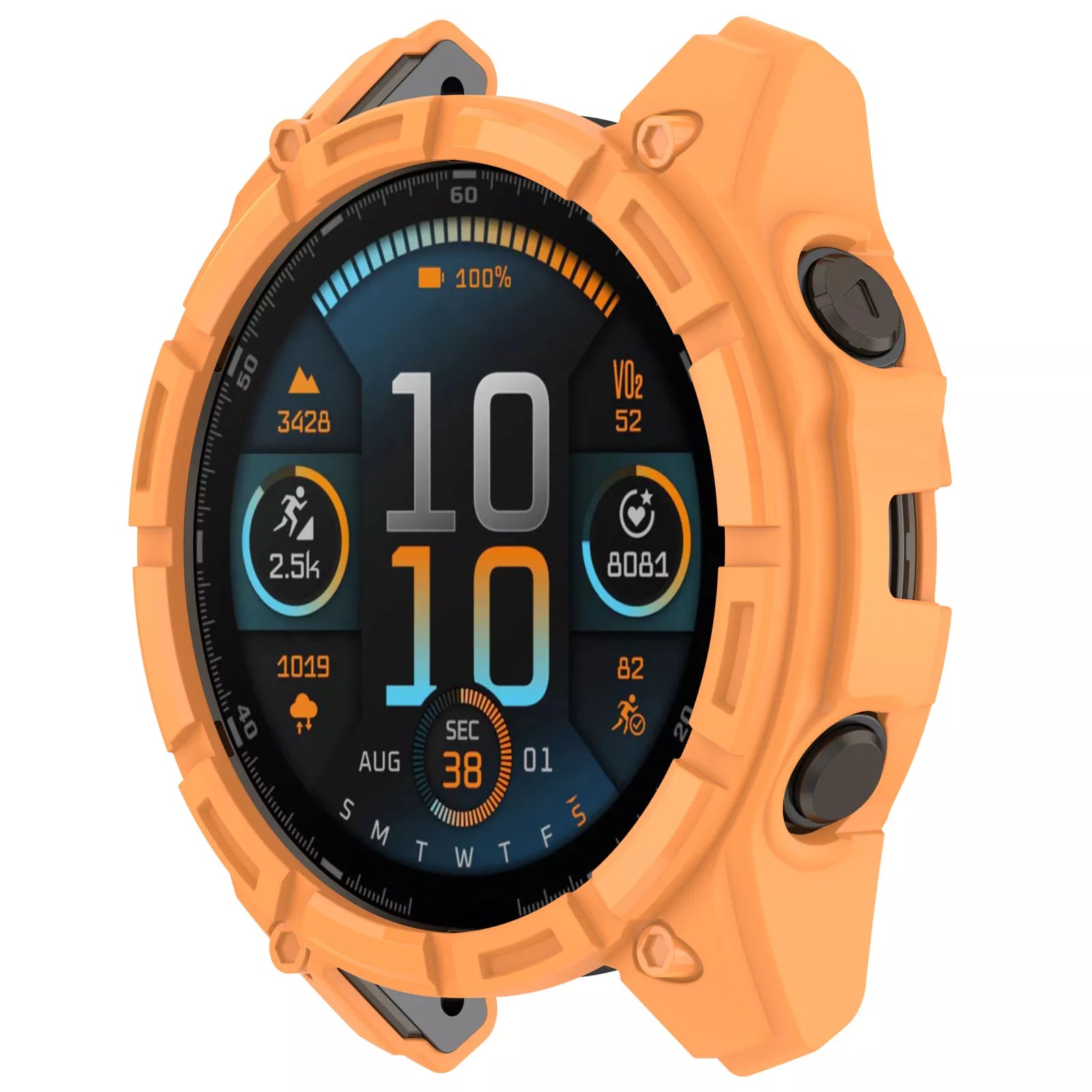 Coque TPU robuste Garmin Fenix 8 - 51mm SOLAR (orange)