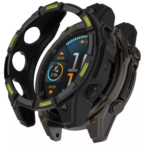 Garmin Fenix 8 - 47mm AMOLED robustes TPU Hülle (Schwarz/Grün)