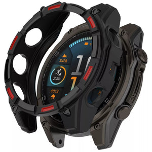 Garmin Fenix 8 - 47mm AMOLED robustes TPU Hülle (Schwarz/Rot)