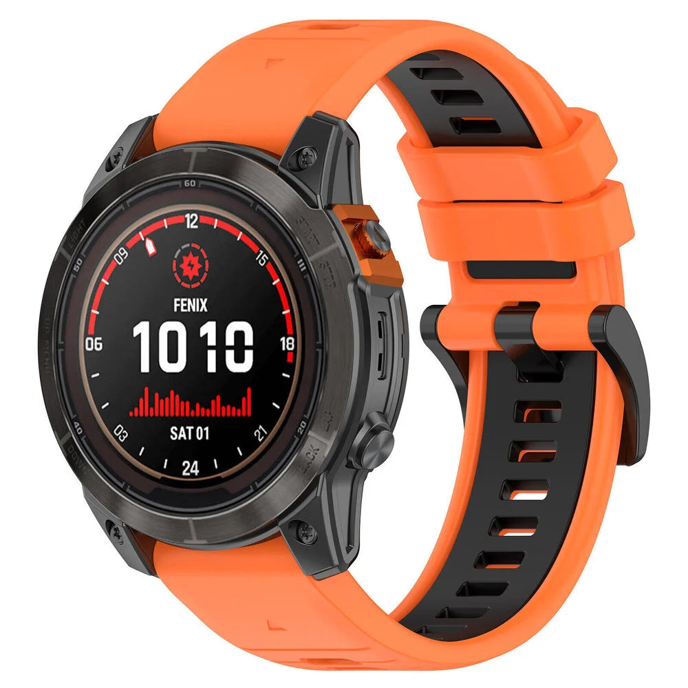 Garmin Fenix 8 Pro - 51mm Sport Armband mit Schnalle (Orange/Schwarz)