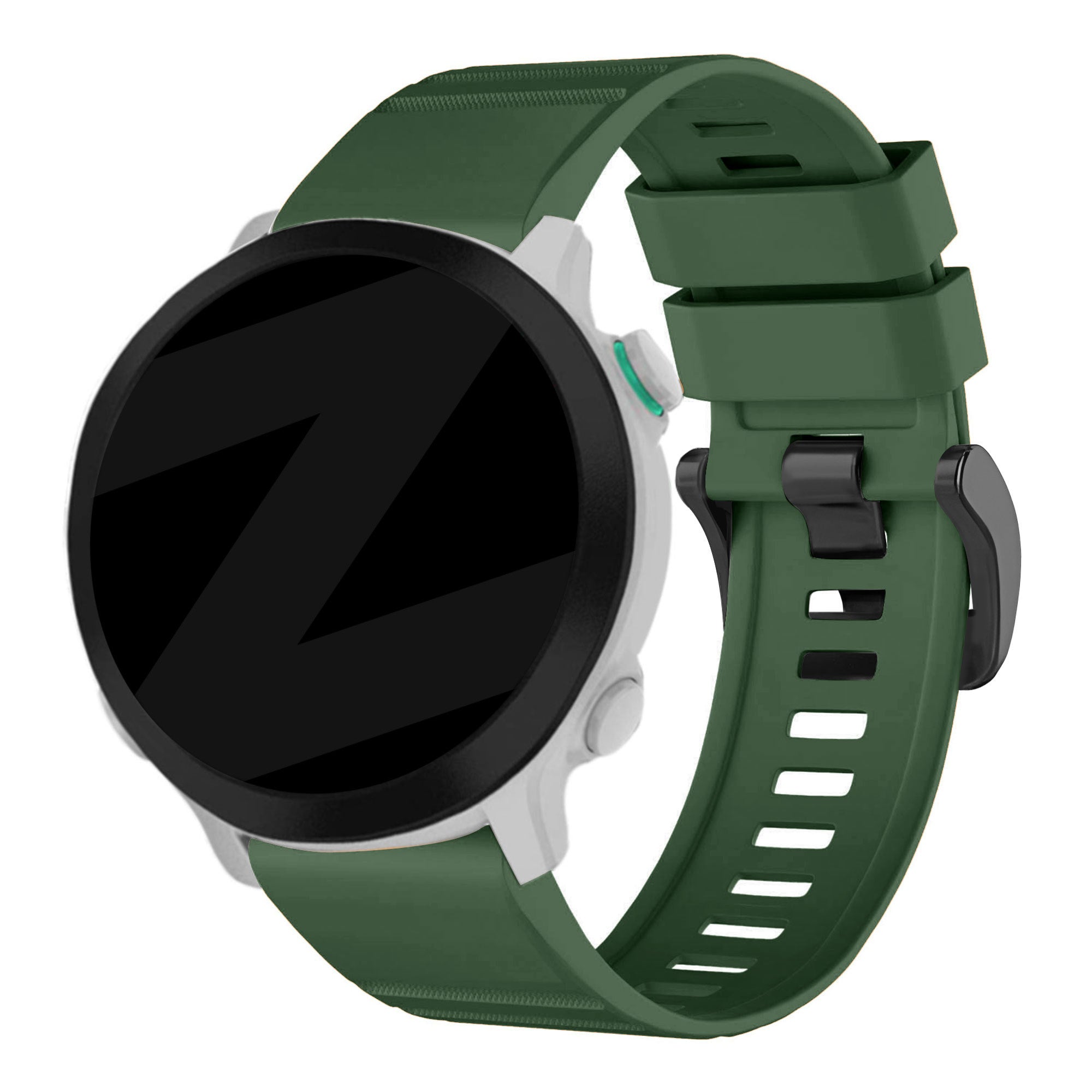 Bandz Garmin Quatix 8 - 51mm siliconen band met gesp (donkergroen)
