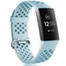 Bracelet silicone avec trous Fitbit Charge 3 (bleu clair)