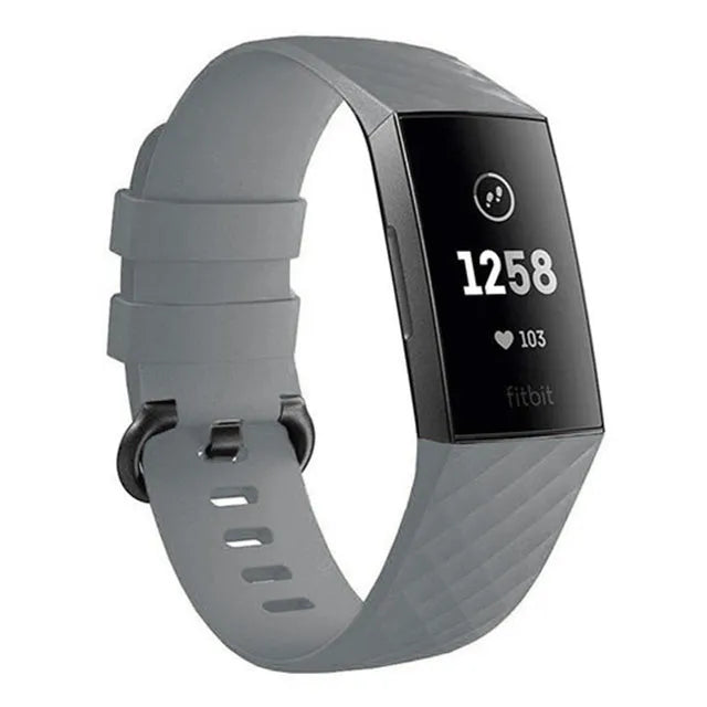 fitbit charge 4 silicone strap grey