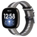 Fitbit Versa 3 gewebtes Nylon Schnallenband (Schwarz-Weiß-Grau)