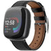 Correa cuero moderna Fitbit Versa 4 (negro ajustado)
