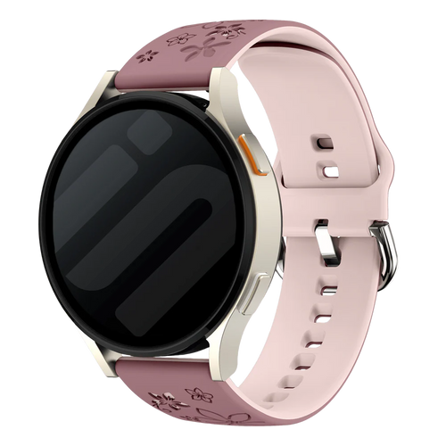 Correa silicona con flores Oppo Watch X2 Mini (morado/rosa claro)