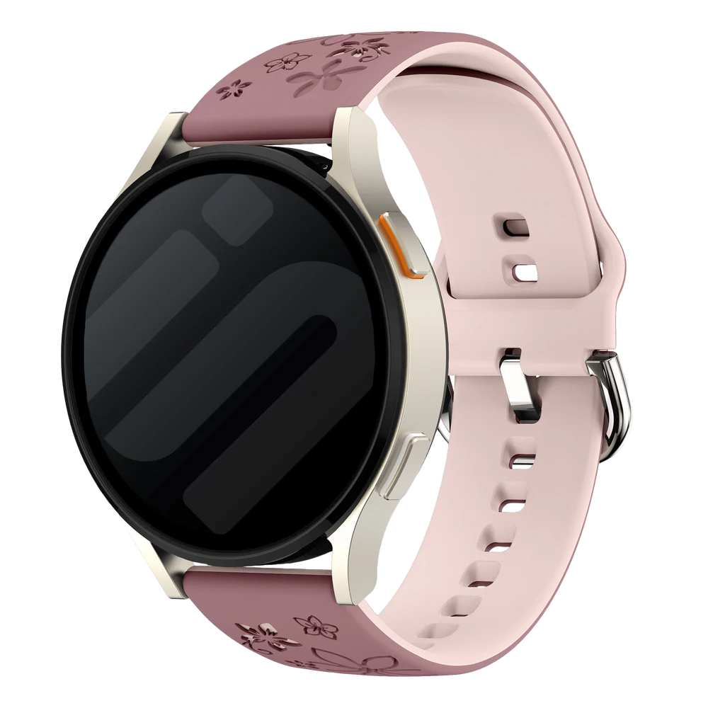 Huawei Watch GT 4 - 41mm Flower siliconen band (mauve/lichtroze)