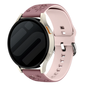 Correa silicona con flores OnePlus Watch 3 - 43mm (morado/rosa claro)
