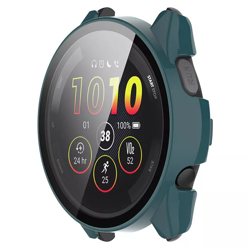 Funda rígida con vidrio Garmin Forerunner 265 (verde)