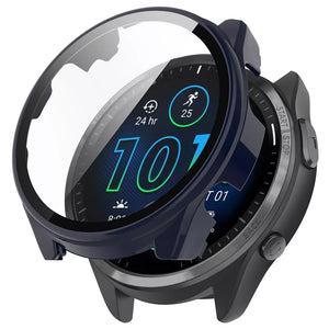 Coque rigide avec verre Garmin Forerunner 965 (bleu foncé)