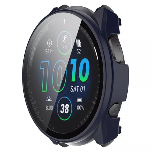 Coque rigide avec verre Garmin Forerunner 965 (bleu foncé)