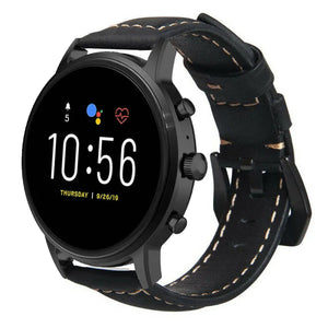 Fossil Gen 4 Explorist (HR) Lederarmband (Schwarz)