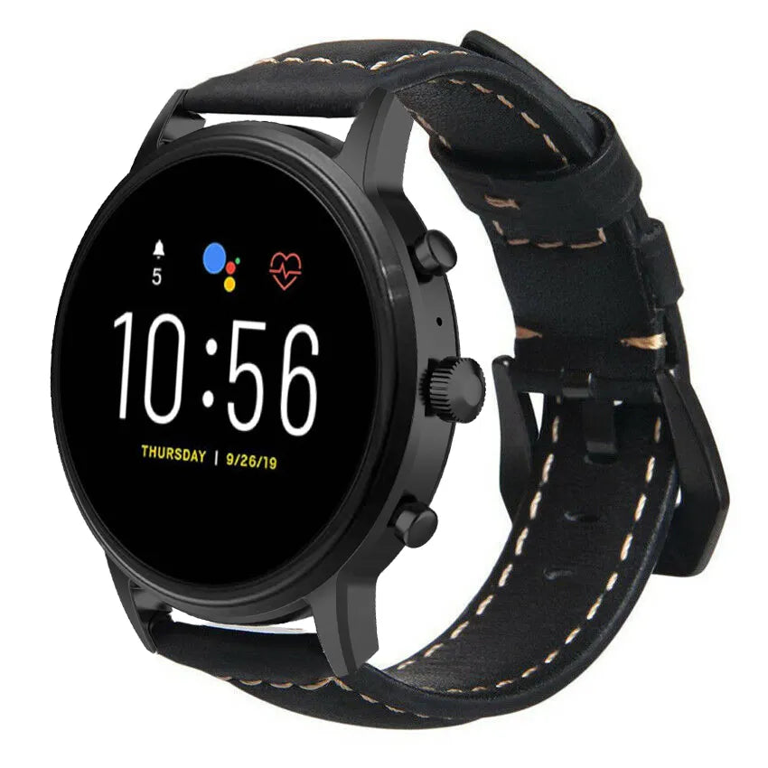 Fossil Gen 4 Explorist (HR) Lederarmband (Schwarz)