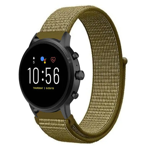Bracelet nylon Fossil Gen 4 Explorist HR (vert olive)