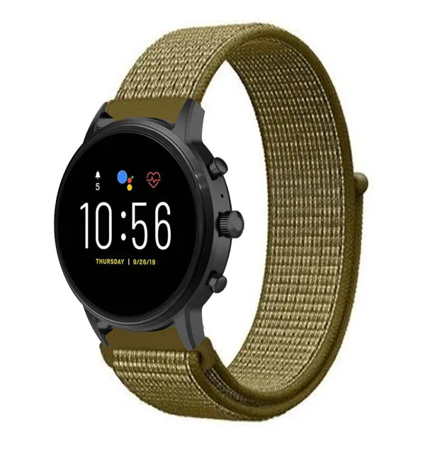 Bracelet nylon Fossil Gen 4 Explorist HR (vert olive)