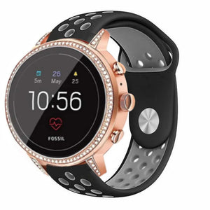 Fossil Gen 4 Venture (HR) sport band (zwart/grijs)