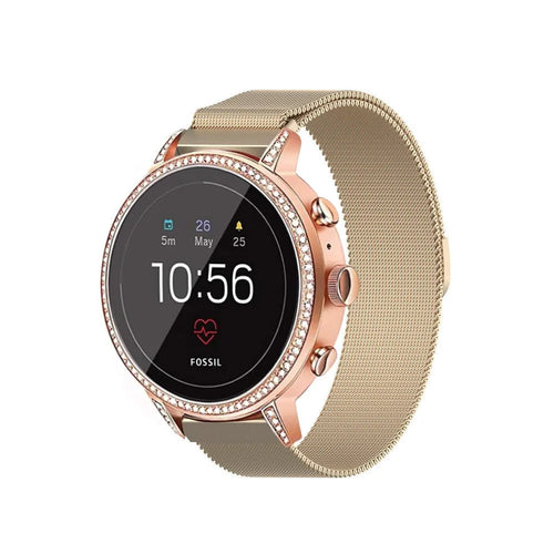 Fossil Gen 4 Venture (HR) Milanese band (champagne goud)