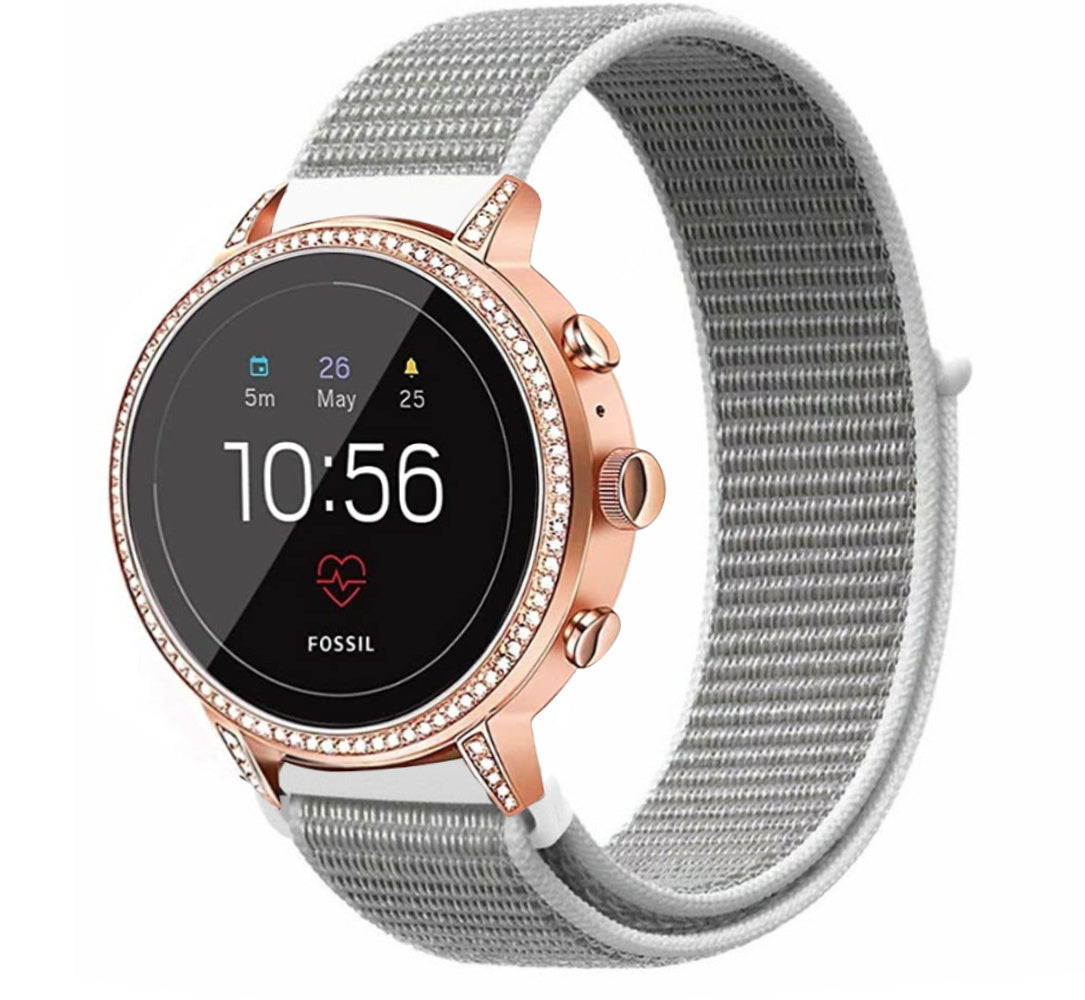 Fossil Gen 4 Venture (HR) Nylon Strap (White/Grey)