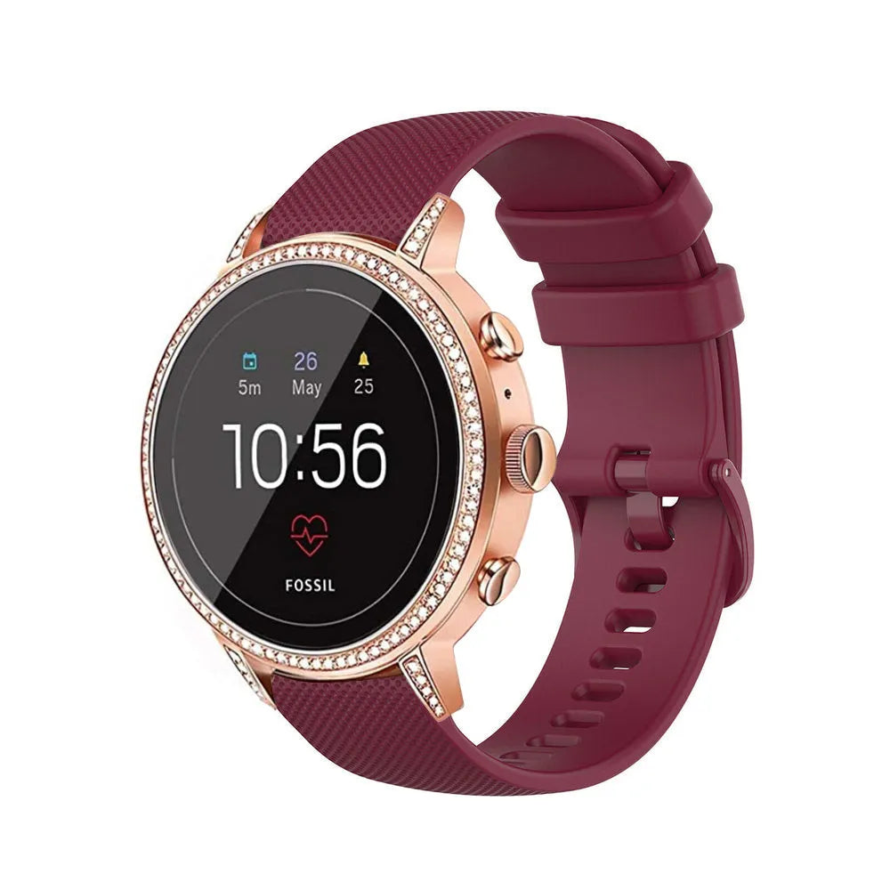 Bracelet silicone Fossil Gen 4 Venture HR (rouge foncé)