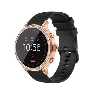 Fossil Gen 4 Venture (HR) Silikonarmband (Schwarz)