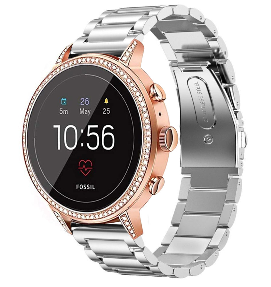 Correa acero Fossil Gen 4 Venture HR (plateado)