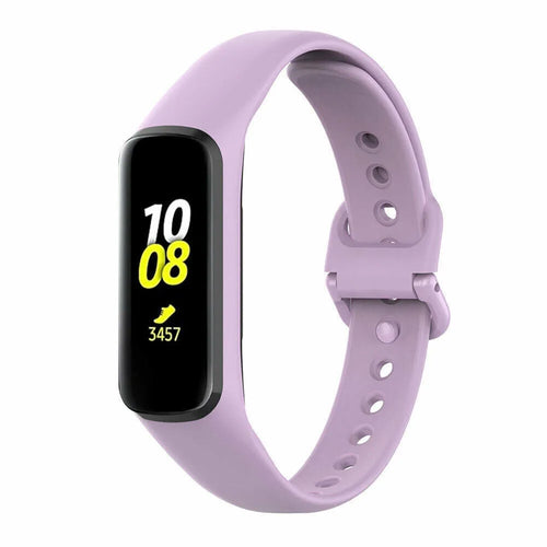 Silicone Strap, lavender, on a watch, 3/4 front view