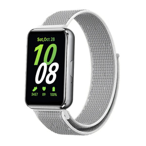 Nylon Strap, white, on a watch, 3/4 front view