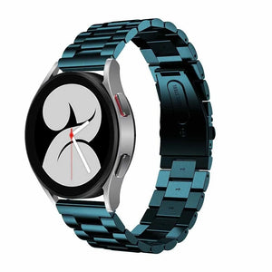 Steel Strap, dark green, on a watch, 3/4 front view
