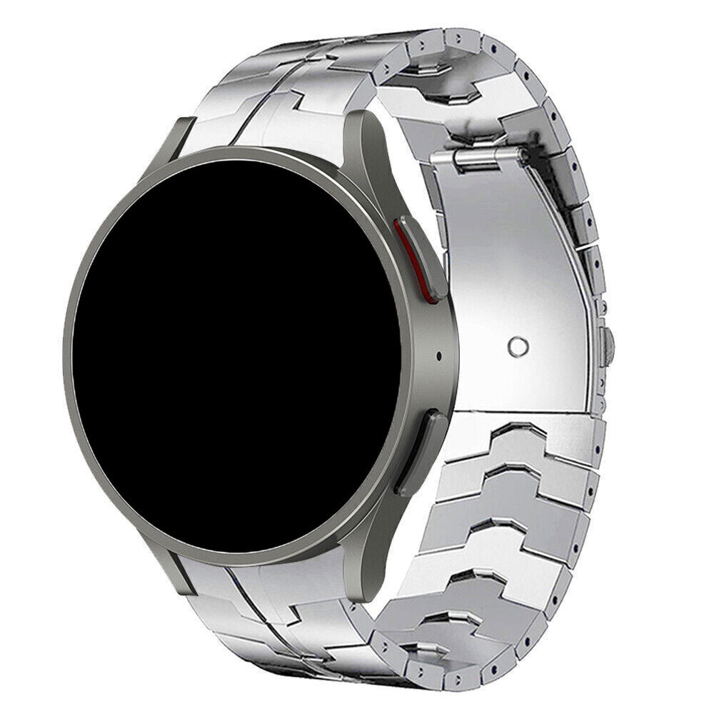 Steel Iron Strap, silver, on a watch, 3/4 front view