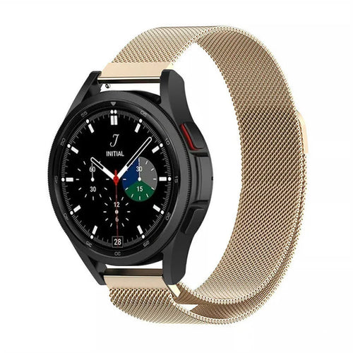 Milanese Strap, champagne, on a watch, 3/4 front view