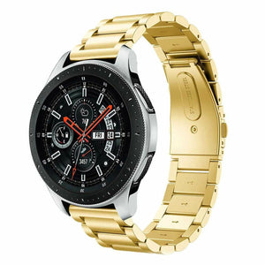 Steel Strap, gold, on a watch, 3/4 front view