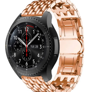 Steel Dragon Strap, rose gold, on a watch, 3/4 front view