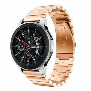 Premium Metal Strap, rose gold, on a watch, 3/4 front view
