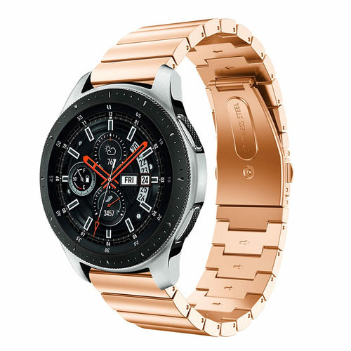 Premium Metal Strap, rose gold, on a watch, 3/4 front view