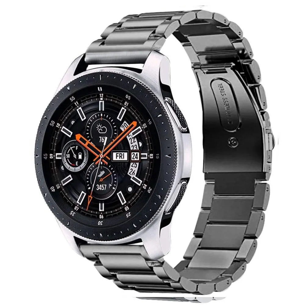 Titanium Strap, graphite, on a watch, 3/4 front view