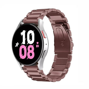 Steel Strap, bronze, on a watch, 3/4 front view