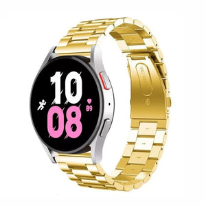 Steel Strap, gold, on a watch, 3/4 front view