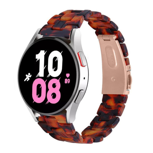 Metal Resin Strap, lava, on a watch, 3/4 front view