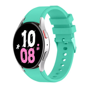 Silicone Strap 'Perfect Fit', aqua, on a watch, 3/4 front view